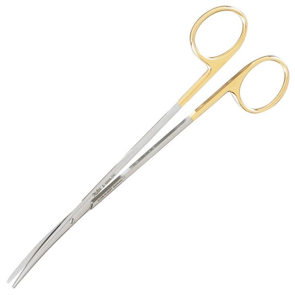 Metzembaum Scissors, 7in, Curved, Delicate Pattern and Tungsten Carbide
